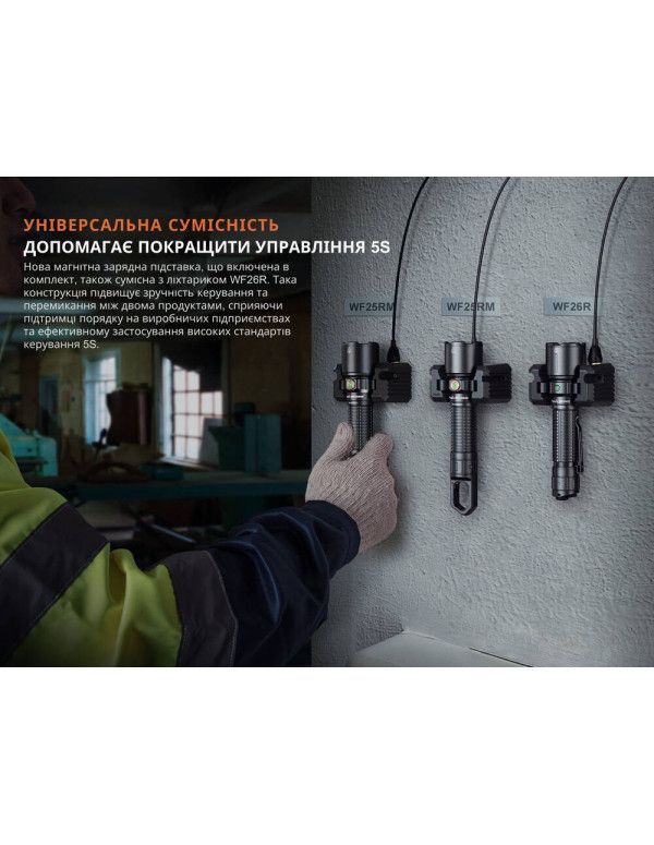 Ліхтар професійний Fenix WF25RM з магнітною зарядкою