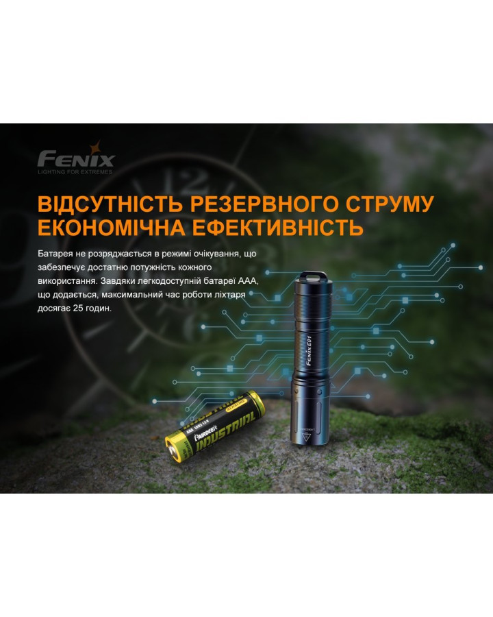 Ліхтар ручний Fenix E01 V2.0 чорний