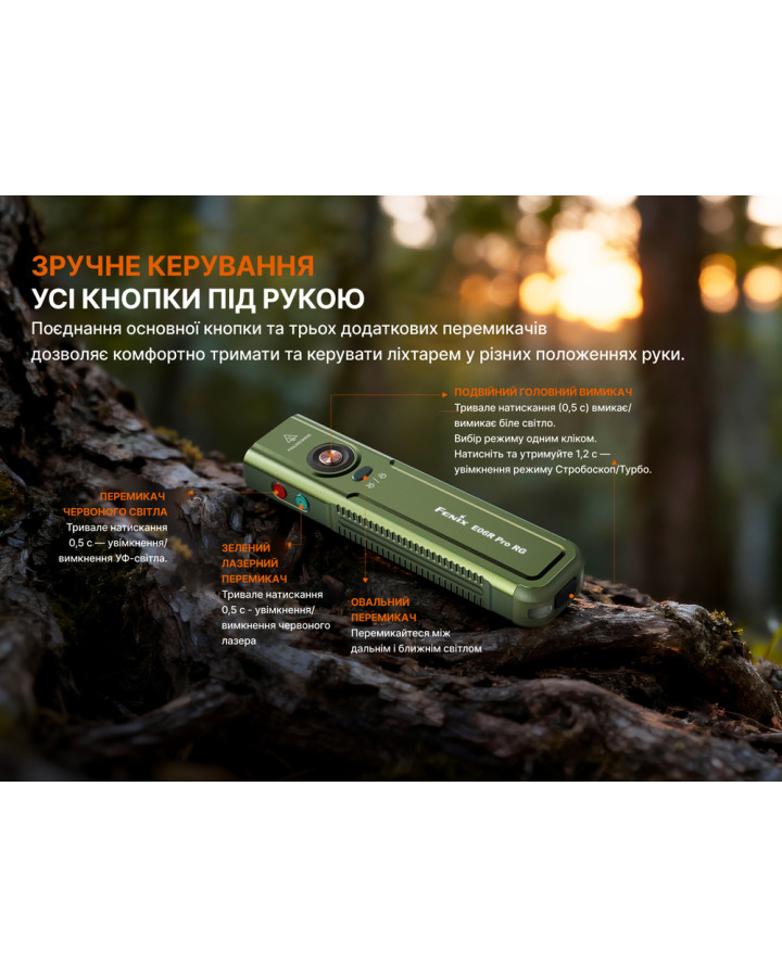 Ліхтар Fenix E06R PRO RG, помаранчевий