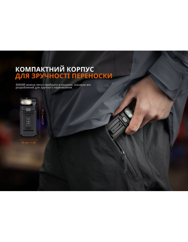 Ліхтар ручний Fenix SW05R-UV LED чорний