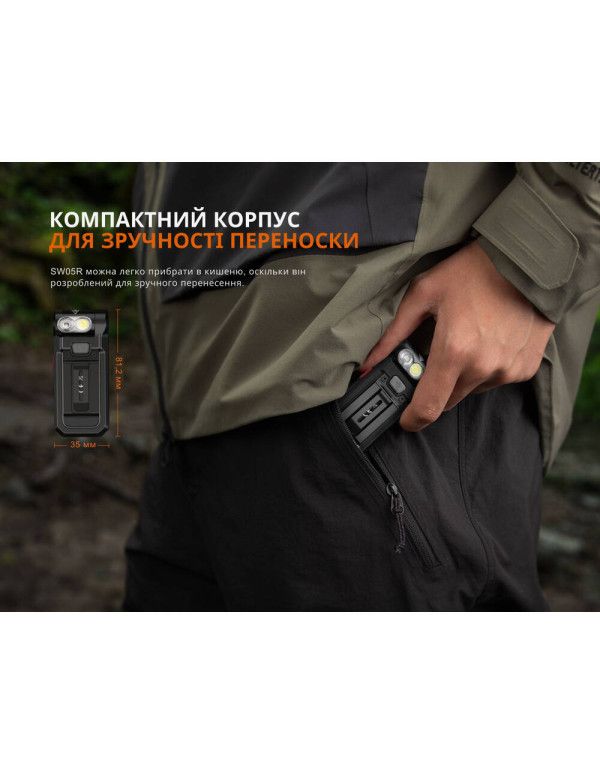 Ліхтар ручний Fenix SW05R-RED LED чорний