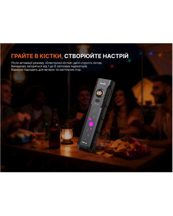 Ліхтар Fenix E08R UE, чорний