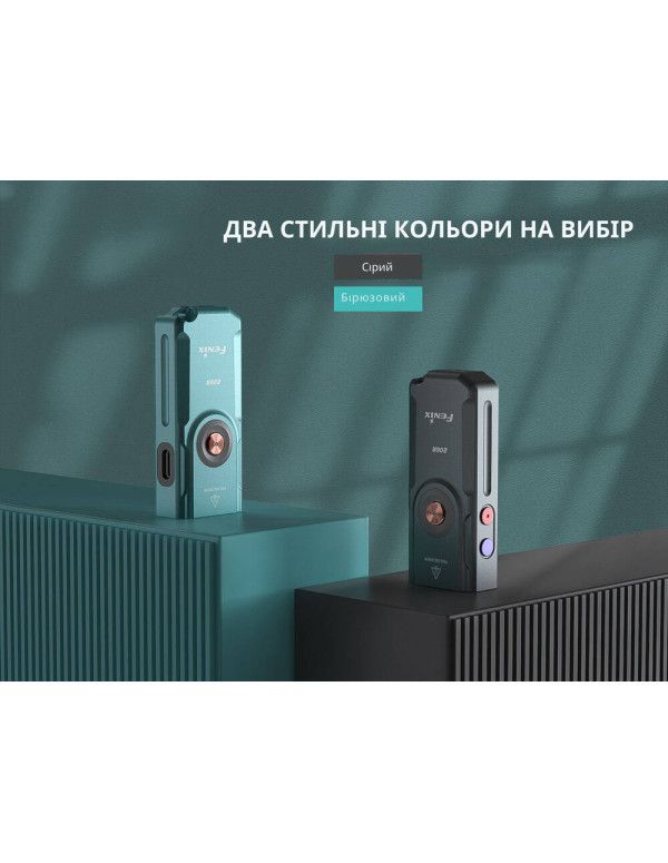 Ліхтар наключний Fenix E06R сірий