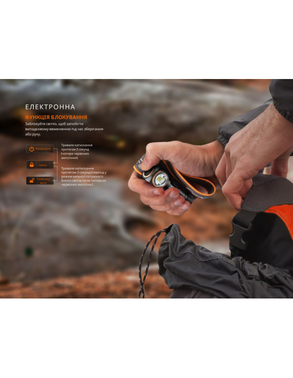 Ліхтар налобний з червоним світлом Fenix HM23 V2.0 300 лм