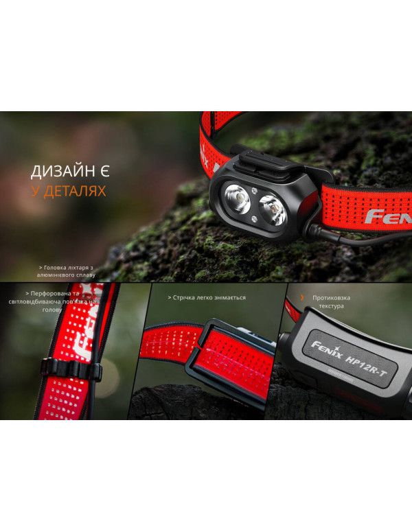 Ліхтар налобний Fenix HP12R-TB чорний