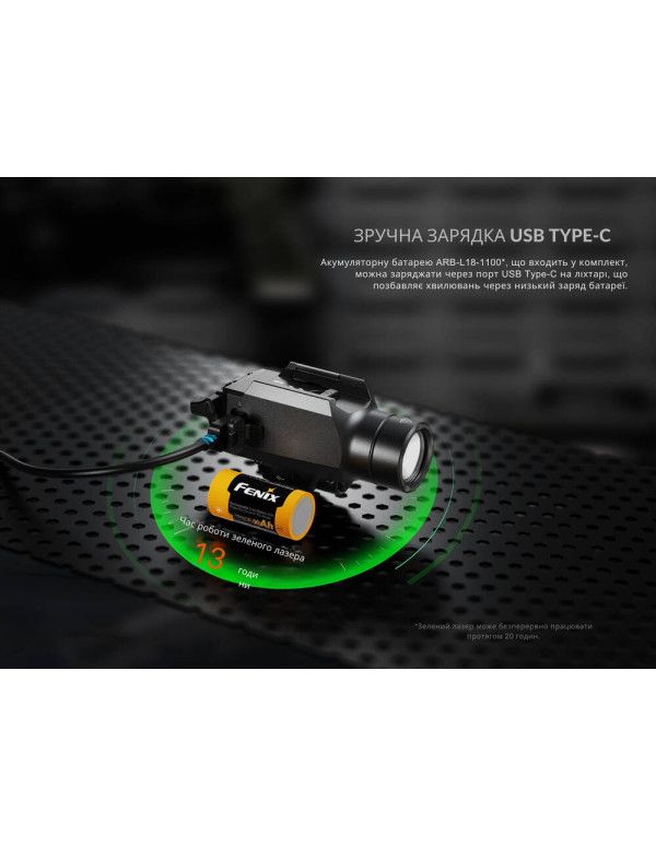Ліхтар до пістолета Fenix GL23R з лазерним прицілом