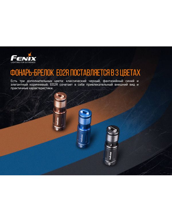 Ліхтар ручний Fenix E02R синій