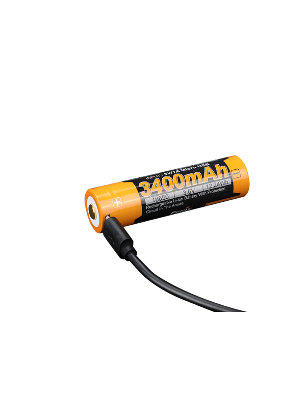 Акумулятор 18650 Fenix (3400 mAh) micro usb зарядка