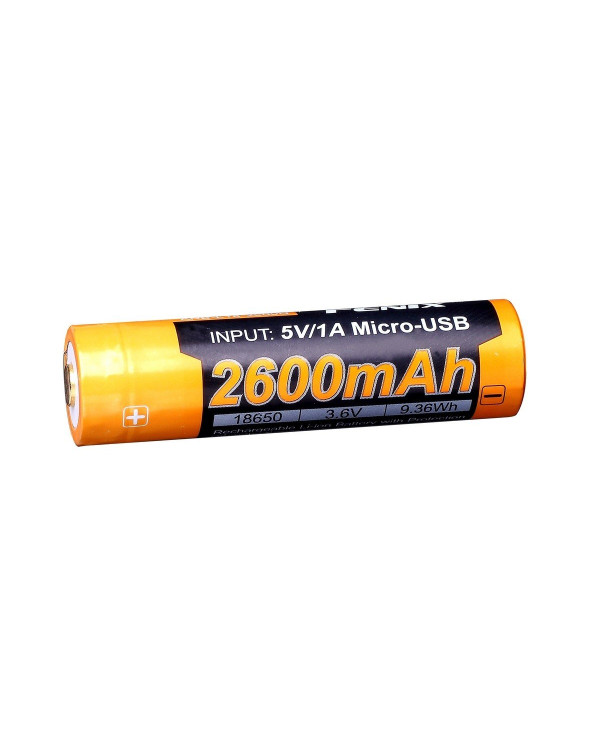 Акумулятор 18650 Fenix (2600 mAh) micro usb зарядка
