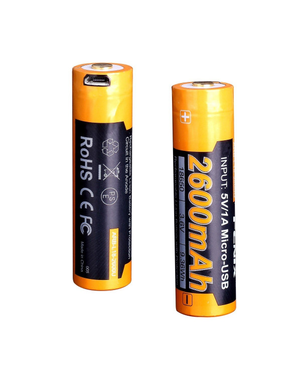 Акумулятор 18650 Fenix (2600 mAh) micro usb зарядка