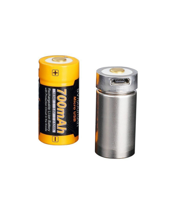 Акумулятор 16340 Fenix (700 mAh) micro usb зарядка