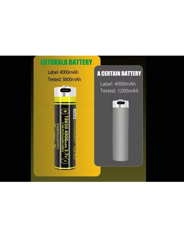 Акумулятор LiitoKala USB-King4000 18650 на 4000 mAh з USB