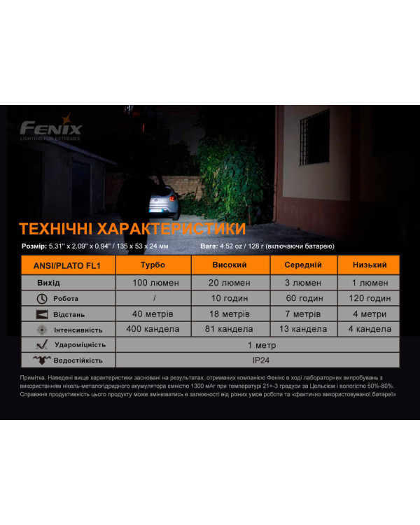 Ліхтар ручний з автономним живленням Fenix E-STAR