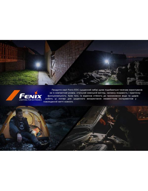 Ліхтар наключний Fenix E03R V2.0, синій