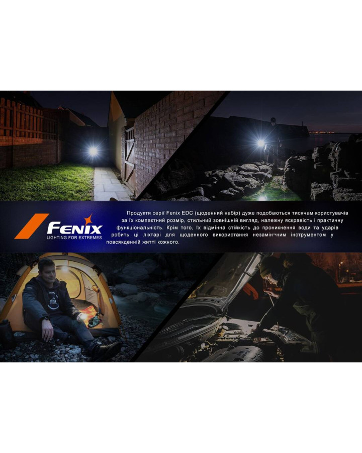 Ліхтар наключний Fenix E03R V2.0, синій