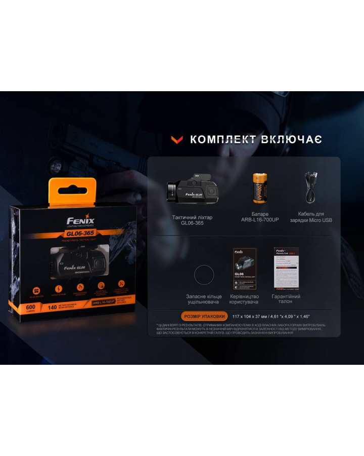 Ліхтар до пістолета Fenix GL06