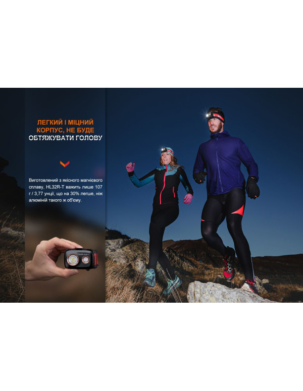 Ліхтар налобний Fenix HL32R-T чорний