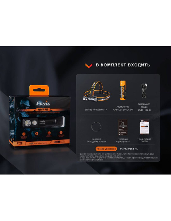 Ліхтар налобний Fenix HM71R