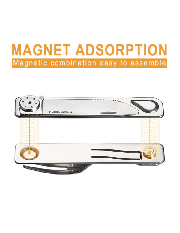 Набір столових приладів Roxon C3 2в1 (ніж, виделка), нержавіюча сталь, магнітне з'єднання