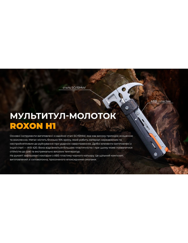 Мультитул-молоток Roxon H1, чорний