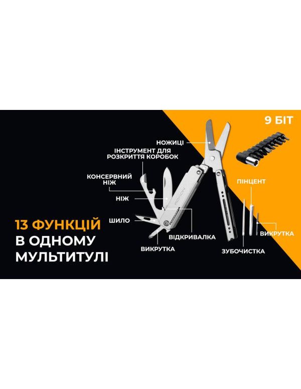 Міні мультитул Roxon M3 зі змінними бітами, сірий