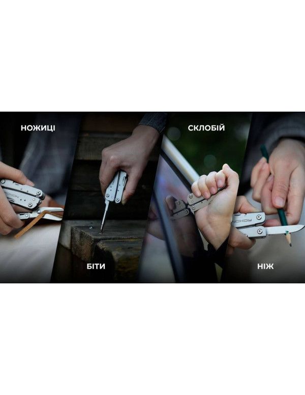 Міні мультитул Roxon M3 зі змінними бітами, сірий