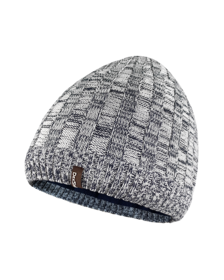 Водонепроникна шапка Dexshell Heathered Rib Knit Beanie, onesize (56-58 см), біло-сіра