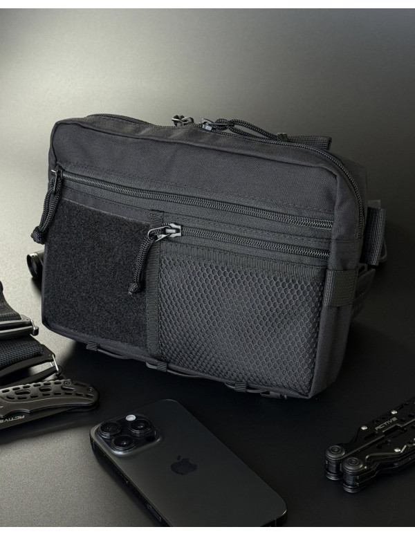 Чоловіча універсальна сумка Grid, чорна