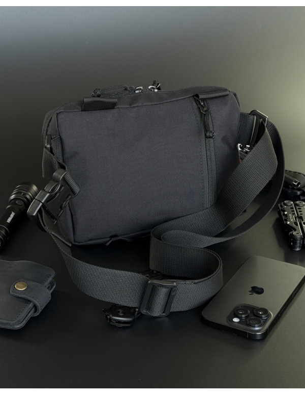 Чоловіча універсальна сумка Grid, чорна