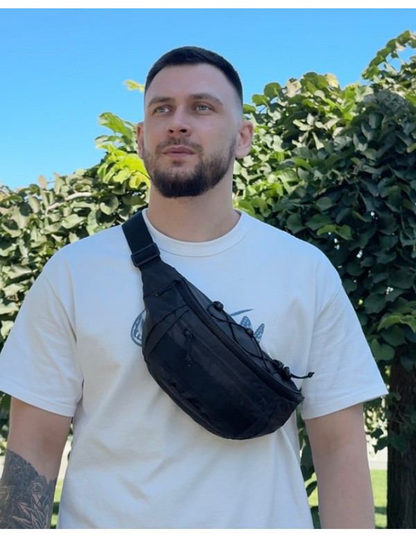 Чоловіча бананка/поясна сумка Hawk, чорна