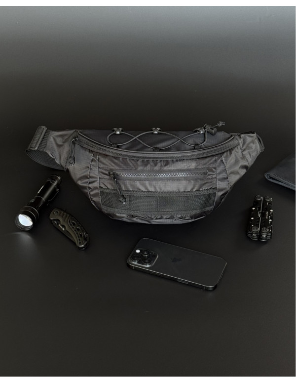 Чоловіча бананка/поясна сумка Hawk, чорна