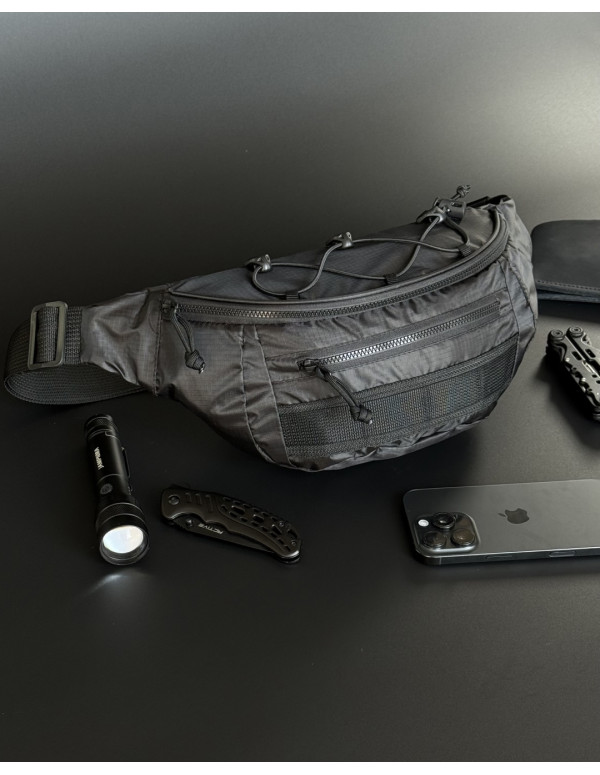 Чоловіча бананка/поясна сумка Hawk, чорна