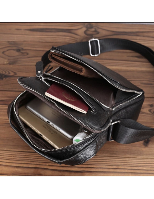 Шкіряна чоловіча сумка-барсетка Imperia, чорна