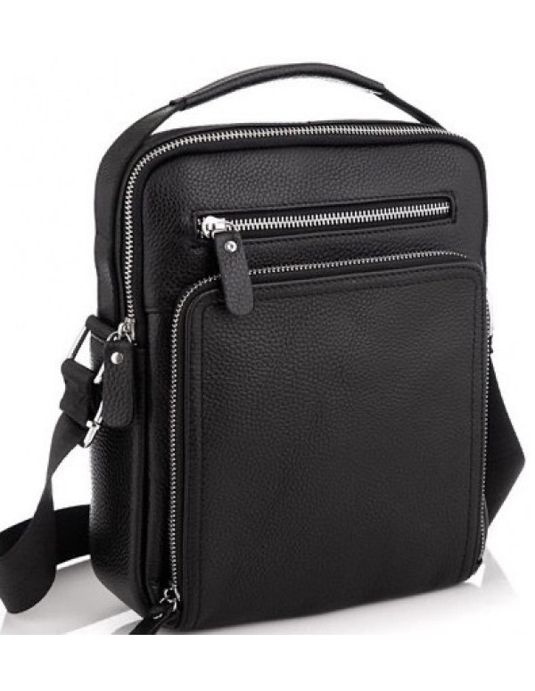 Шкіряна чоловіча сумка-барсетка Carat, чорна