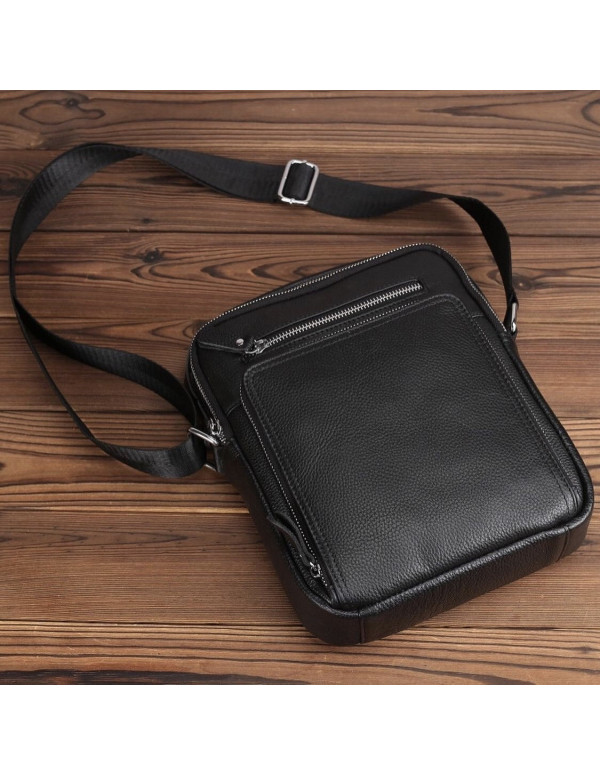 Шкіряна чоловіча сумка-барсетка Carat, чорна