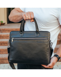 Шкіряний портфель для роботи Targon, чорний