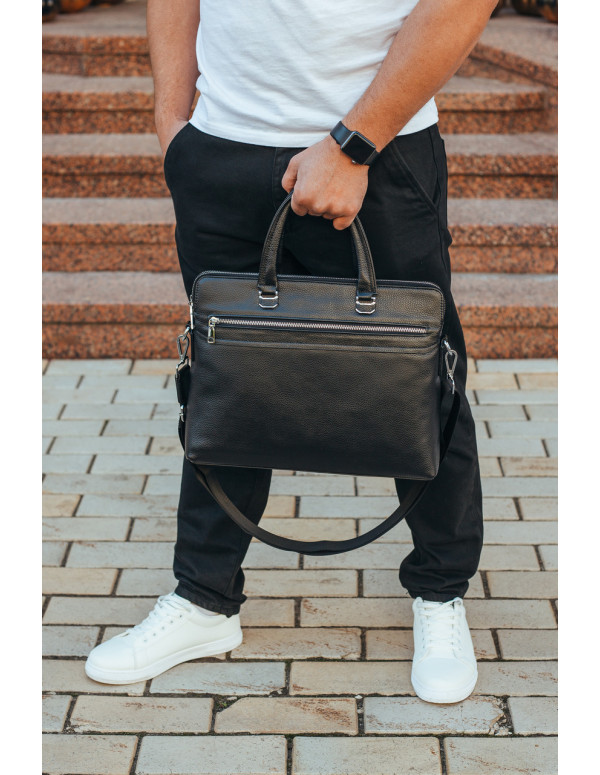 Шкіряний портфель для роботи  Targon,чорний