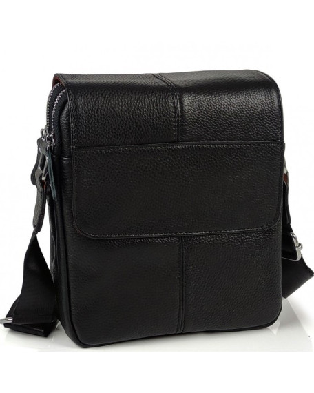 Шкіряна сумка чоловіча 21х24х6, барсетка через плече м'яка, месенджер для гаджетів BEXHILL TD-21334A