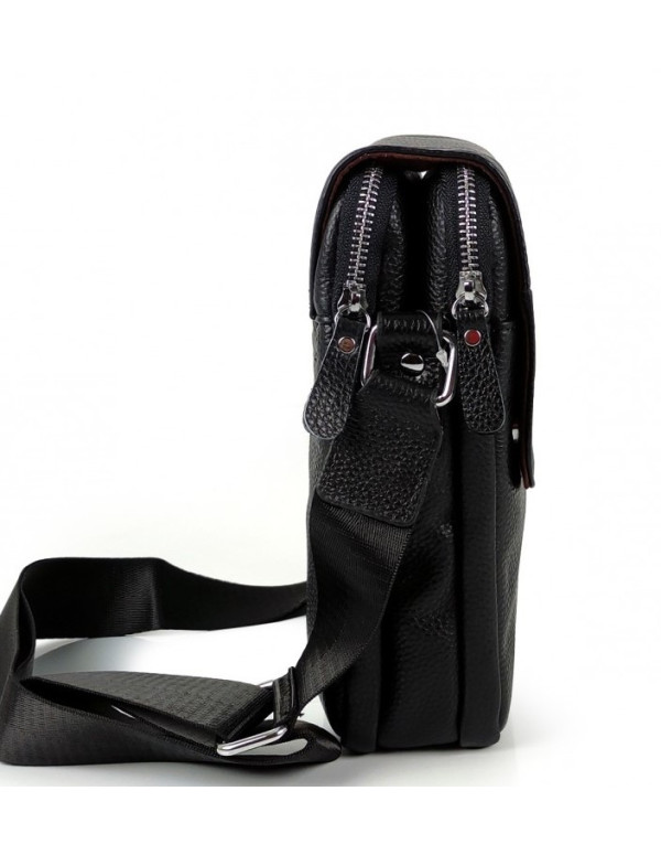 Шкіряна сумка чоловіча 21х24х6, барсетка через плече м'яка, месенджер для гаджетів BEXHILL TD-21334A