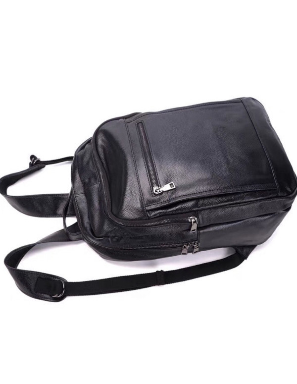 Шкіряний чоловічий рюкзак для ноутбука Sorel, чорний