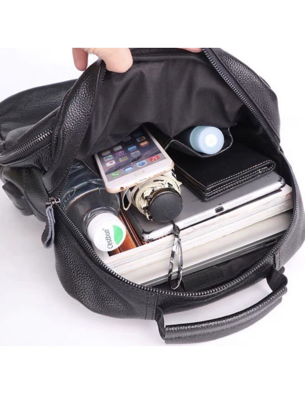 Шкіряний чоловічий рюкзак для ноутбука Sorel, чорний