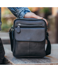 Сумка чоловіча через плече Alba, чорна