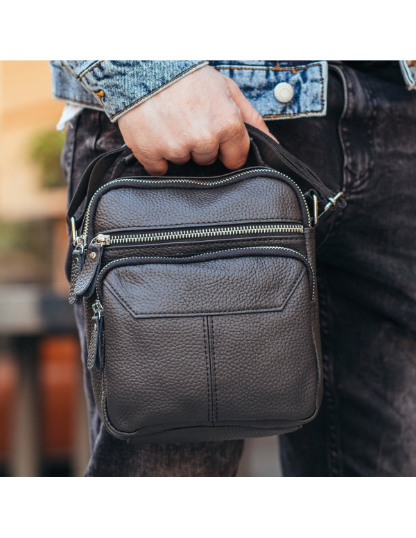 Чоловічий шкіряний месенджер Formia, чорний