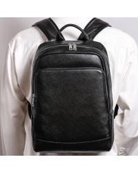 Чоловічий рюкзак шкіряний для ноутбука Montel , чорний