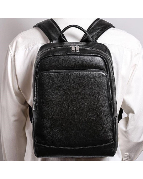 Чоловічий рюкзак шкіряний для ноутбука Montel , чорний