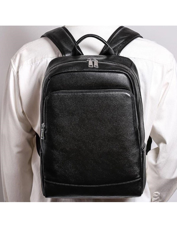 Чоловічий рюкзак шкіряний для ноутбука Montel , чорний