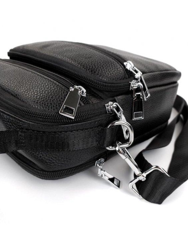 Чоловіча сумка-барсетка шкіряна Catani, чорна