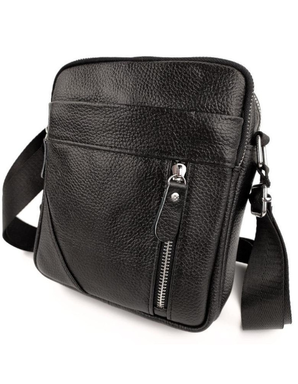 Чоловіча шкіряна сумка через плече Nola, чорна