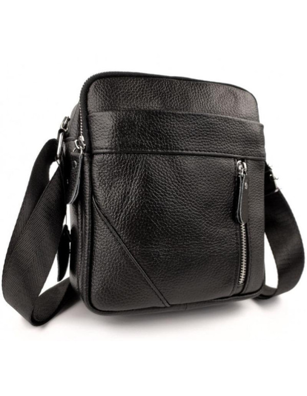 Чоловіча шкіряна сумка через плече Nola, чорна