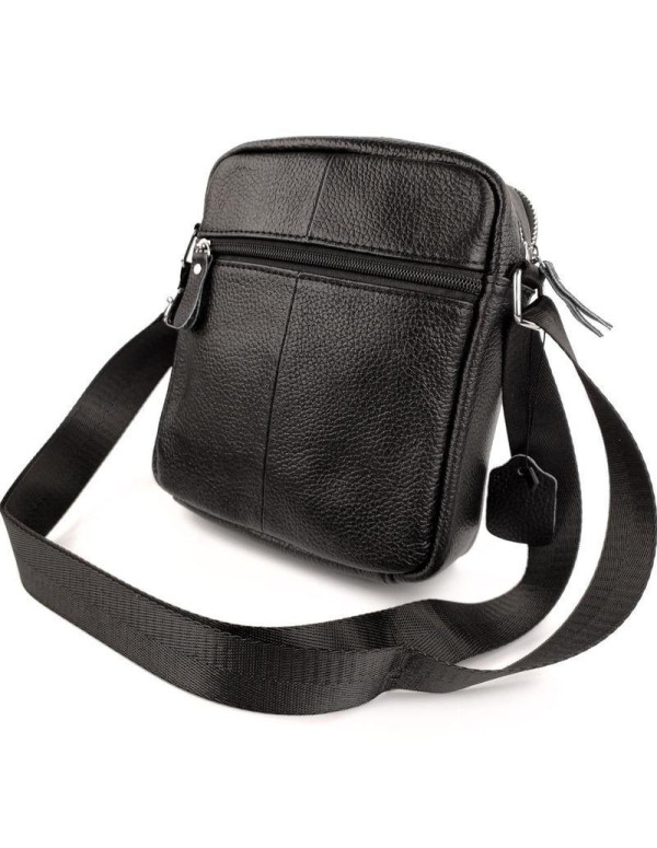 Чоловіча шкіряна сумка через плече Nola, чорна